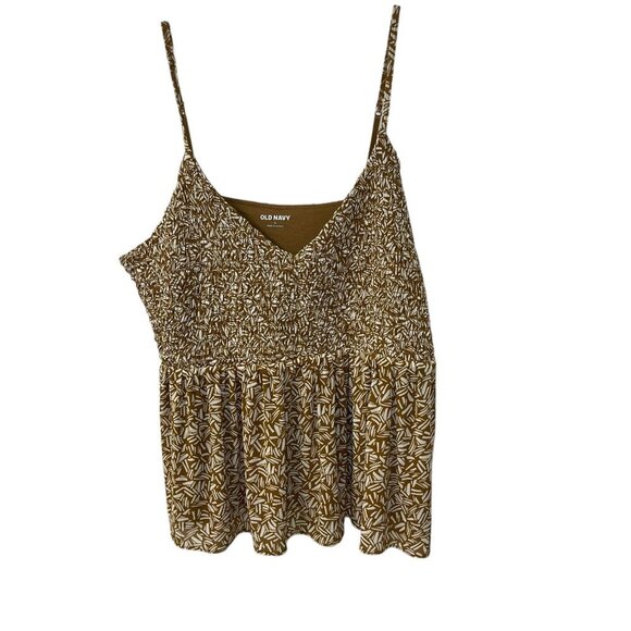 Old Navy Womens V-Neck Mesh Babydoll Cami Swing Top Size Large Brown Y2K - Picture 2 of 8